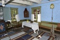 Traditional Living Room in the Open-Air Village Museum near Kastelholm Castle, Sund, Aland, Finland. Royalty Free Stock Photo