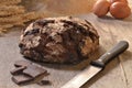 Traditional loaf of integral chocolate bread