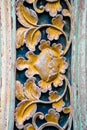 Details of traditional local balinese wood carving ornaments Royalty Free Stock Photo
