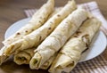 Traditional, local Turkish food cheese pastry wrap (Turkish name Sikma)