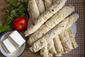 Traditional, local Turkish food; cheese pastry wrap Turkish name; Sikma