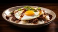 Traditional loco moco breakfast in Hawaii