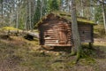Traditional log cabin forest Royalty Free Stock Photo