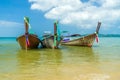Traditional long-tail boat on the beach in Ao Nang Krabi Thailand