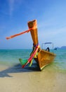 Traditional longtail boat on Koh Phi Phi Leh Island, Krabi, Thai Royalty Free Stock Photo