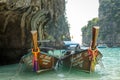 Traditional longtail boat in Maya bay,Phi Phi Leh Island,Thailand Royalty Free Stock Photo