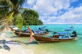 Traditional longtail boats parking, Andaman Sea, Phi Phi island, Thailand