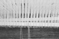 Traditional loom detail with wool yarn in black and white