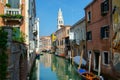 Traditional lovely view of Venice canal. Royalty Free Stock Photo