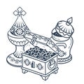 Traditional Magi offerings icon white background