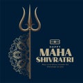 Traditional maha shivratri festival greeting with trishul weapon
