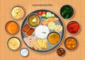 Traditional Maharashtrian cuisine and food meal thali Royalty Free Stock Photo