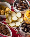 Traditional Malay Food and cookies during Ramadan and Eid Mubarak. Hari Raya Aidilfitri. Ketupat, rendang, lemang, dodol, biskut