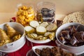 Traditional Malay Food and cookies during Ramadan and Eid Mubarak. Hari Raya Aidilfitri. Ketupat, rendang, lemang, dodol, biskut