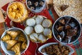 Traditional Malay Food and cookies during Ramadan and Eid Mubarak. Hari Raya Aidilfitri. Ketupat, rendang, lemang, dodol, biskut