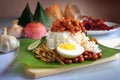 Traditional Malaysia Coconut Rice Nasi Lemak Royalty Free Stock Photo