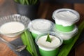 Traditional Malaysia delicacy known as ` Tepung Pelita or Kuih Tako` in a cup Royalty Free Stock Photo