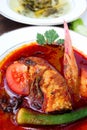 Traditional Malaysia Fish dish called Asam Pedas Royalty Free Stock Photo
