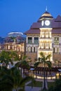 Traditional Malaysian Buildings at Night Royalty Free Stock Photo