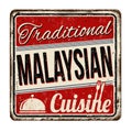 Traditional malaysian cuisine vintage rusty metal sign