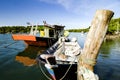 Traditional malaysian fisherman boat moored near the riverbank, Royalty Free Stock Photo