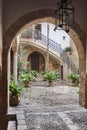 Traditional mallorcan patio in Palma de Mallorca. Balearic islands. Majorca