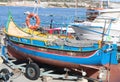 Traditional Maltese boat at Mellieha, Malta
