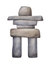 Inuksuk watercolour drawing.