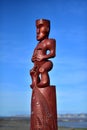 Traditional maori carving part of Ãâ¬tea a Rangi star compass, Clive, New Zealand