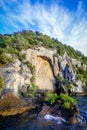 Maori rock carvings, Taupo Lake, New Zealand