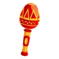 Traditional maraca icon, cartoon style