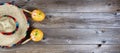 Traditional maracas and large sombrero for Cinco de Mayo holiday