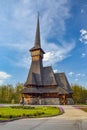 Traditional Maramures wooden church in Sapanta-Peri monastery, Romania Royalty Free Stock Photo