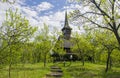 Traditional Maramures wooden church. UNESCO world heritage. Barsana, Romania Royalty Free Stock Photo