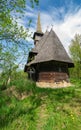 Traditional Maramures wooden church. UNESCO world heritage. Barsana, Romania Royalty Free Stock Photo