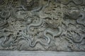 Ancient chinese stone dragon relief .marble sculpture.