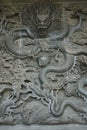 Ancient chinese stone dragon relief .marble sculpture.