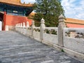 The traditional marble stone handrail in forbidden city, Beijing, China