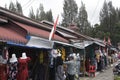 Traditional market in Berastagi area, Indonesia that sells simple clothes