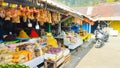 Traditional market in Slawi, Tegal, Central Java. Royalty Free Stock Photo