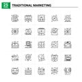 25 Traditional Marketing icon set. vector background