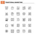 25 Traditional Marketing icon set. vector background