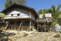 Traditional Marma hill tribe building exterior, Bandarban, Bangladesh. Royalty Free Stock Photo