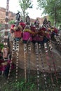 Traditional mask dancers in Dogon Village Mali