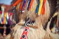 Colorful face of Kurent, Slovenian traditional mask, carnival time