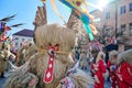 Colorful face of Kurent, Slovenian traditional mask, carnival time