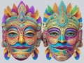 Traditional masks of Sri Lanka designed using Ai