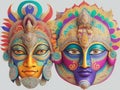 Traditional masks of Sri Lanka designed using Ai