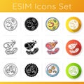 Traditional meal icons set
