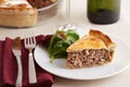 Traditional meat pie on a dish